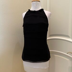 NWOT INC black layered silk top